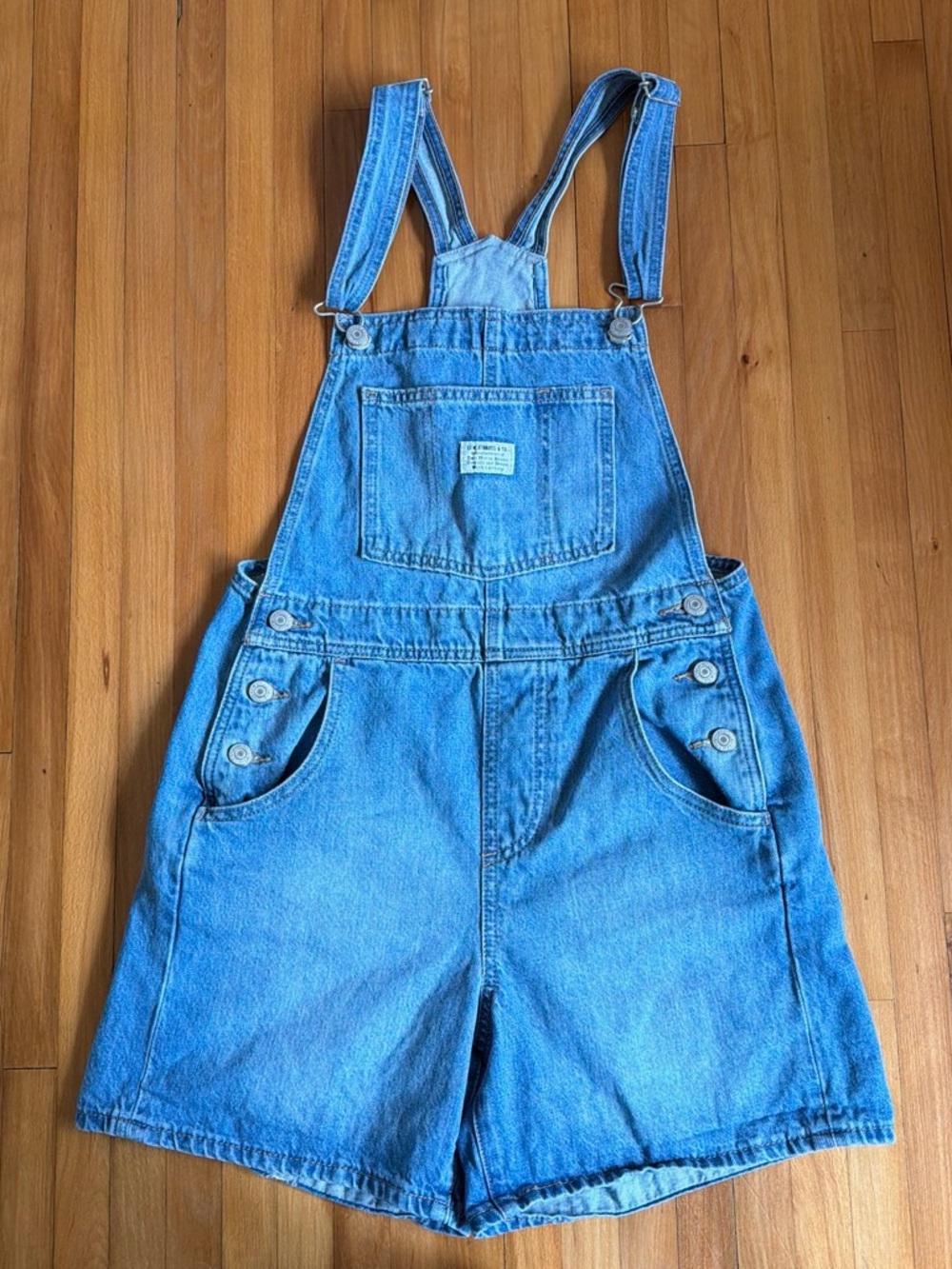 Levi's Light Blue Denim Short Overalls